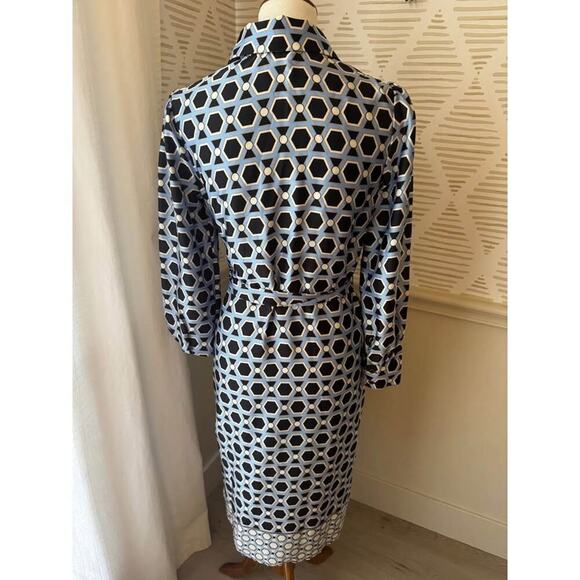 Luxology Women’s Small Blue Geometric Print Dress - Picture 3 of 5